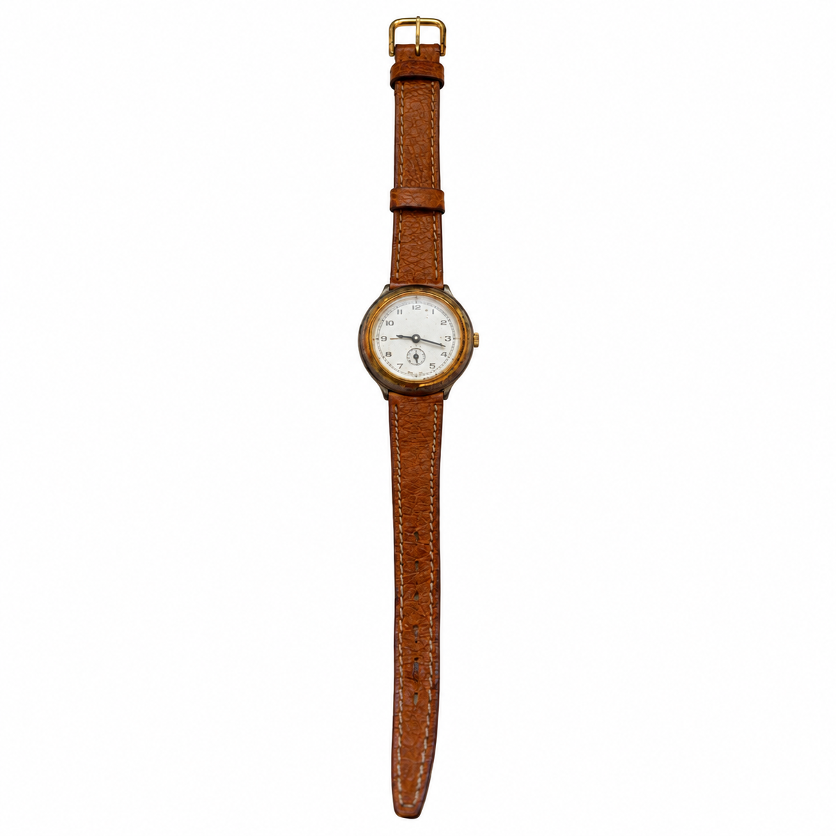 Vintage White Arabic Dial Small Seconds Quartz Watch - Requires a Battery