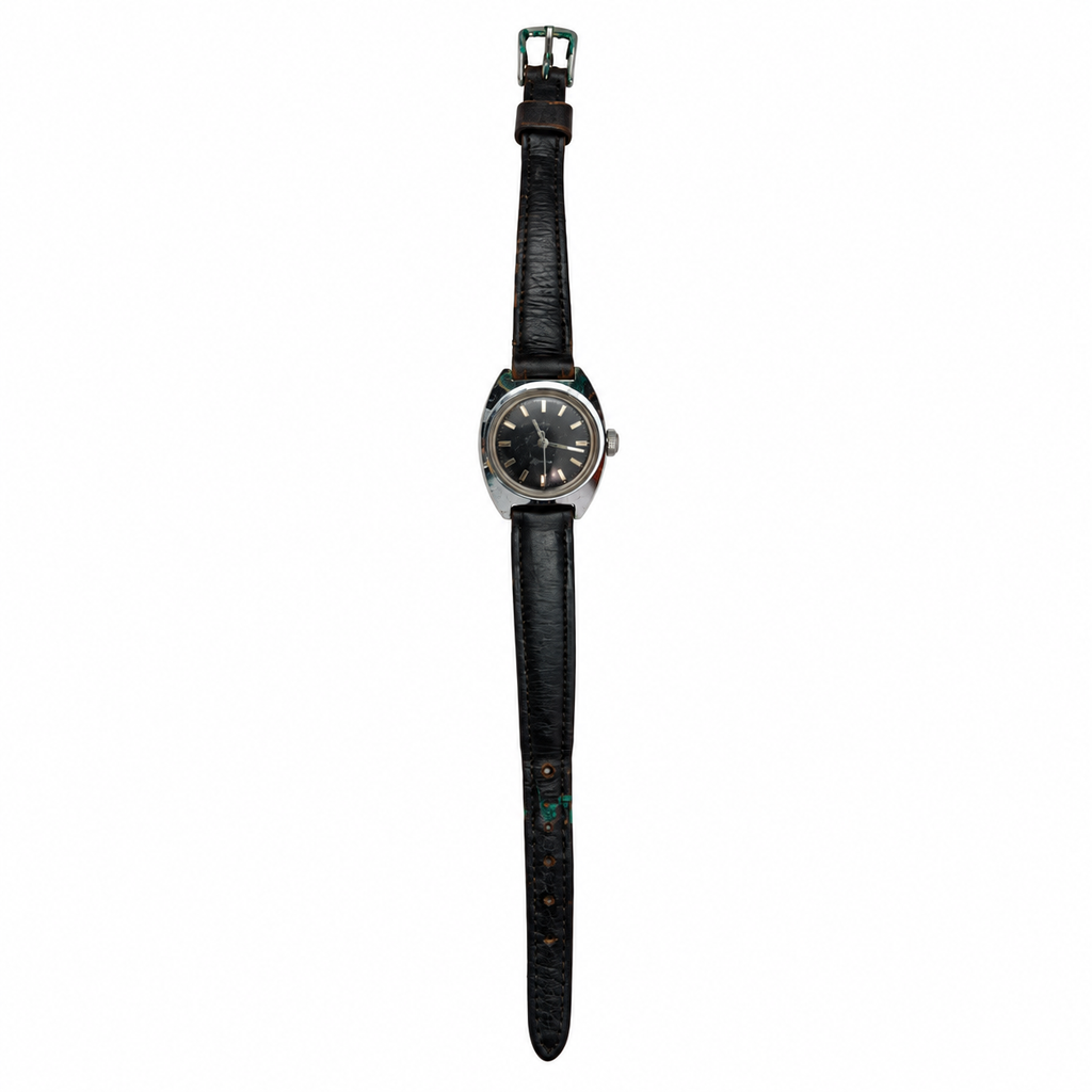 Vintage Timex Electric Black Dial Cushion Watch - Requires a Battery