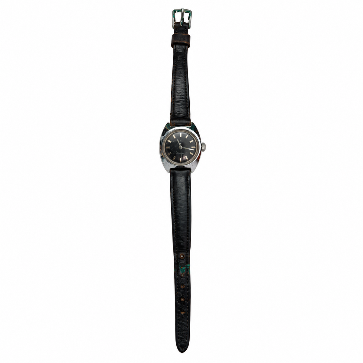 Vintage Timex Electric Black Dial Cushion Watch - Requires a Battery