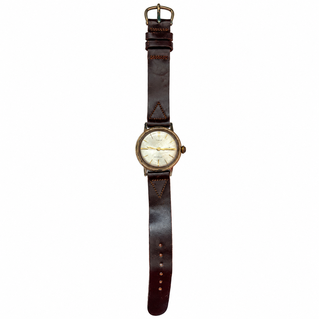 Vintage Timex Waterproof Silver Dial Manual Watch - Requires Winding
