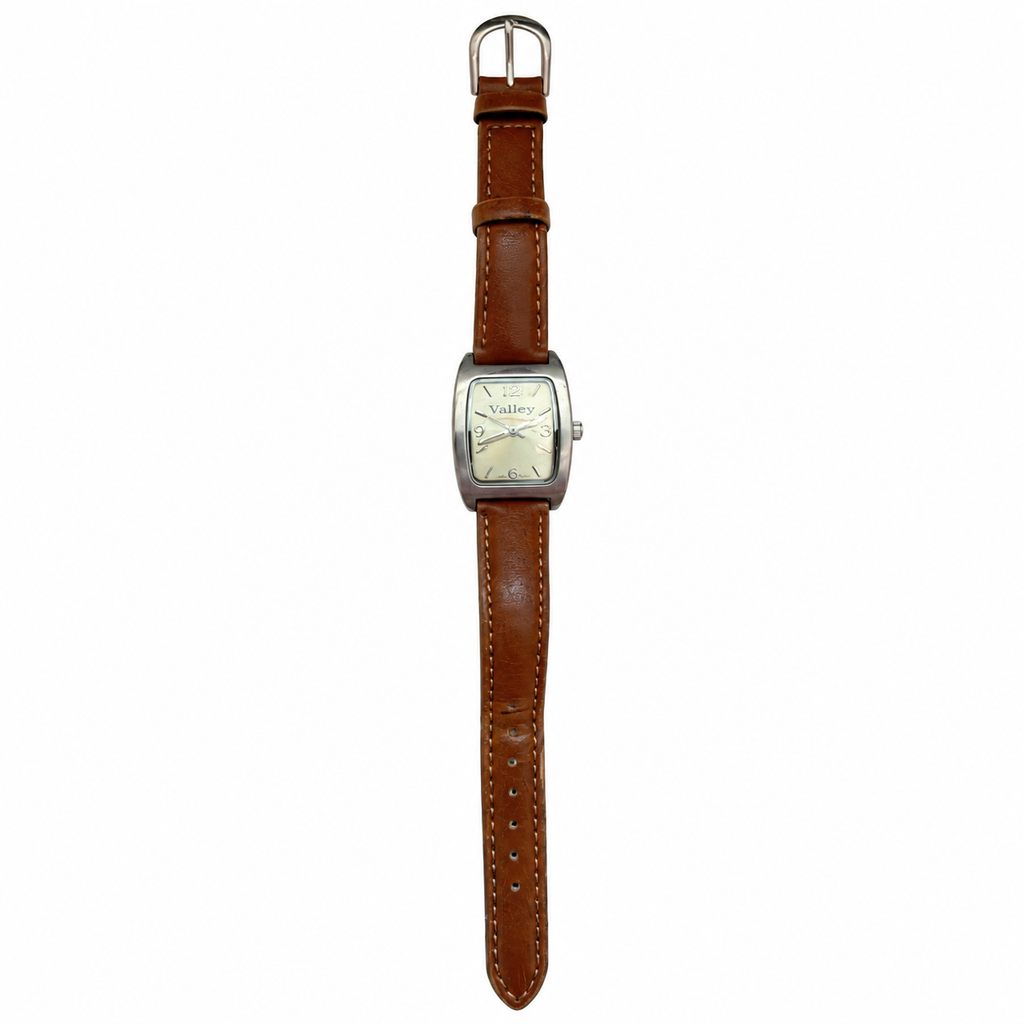 Vintage Valley Rectangular Silver Dial Quartz Watch - Requires a Battery