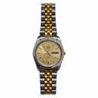 Vintage Timex Champagne Dial Day-Date Two-Tone Watch - Requires a Battery