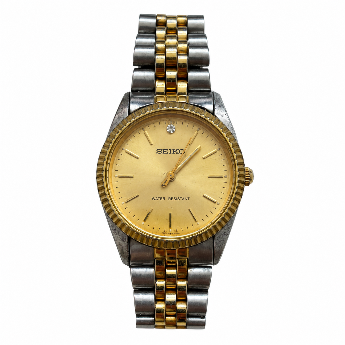 Vintage Seiko 7009 Gold Dial Two-Tone Automatic Watch - No Battery Required