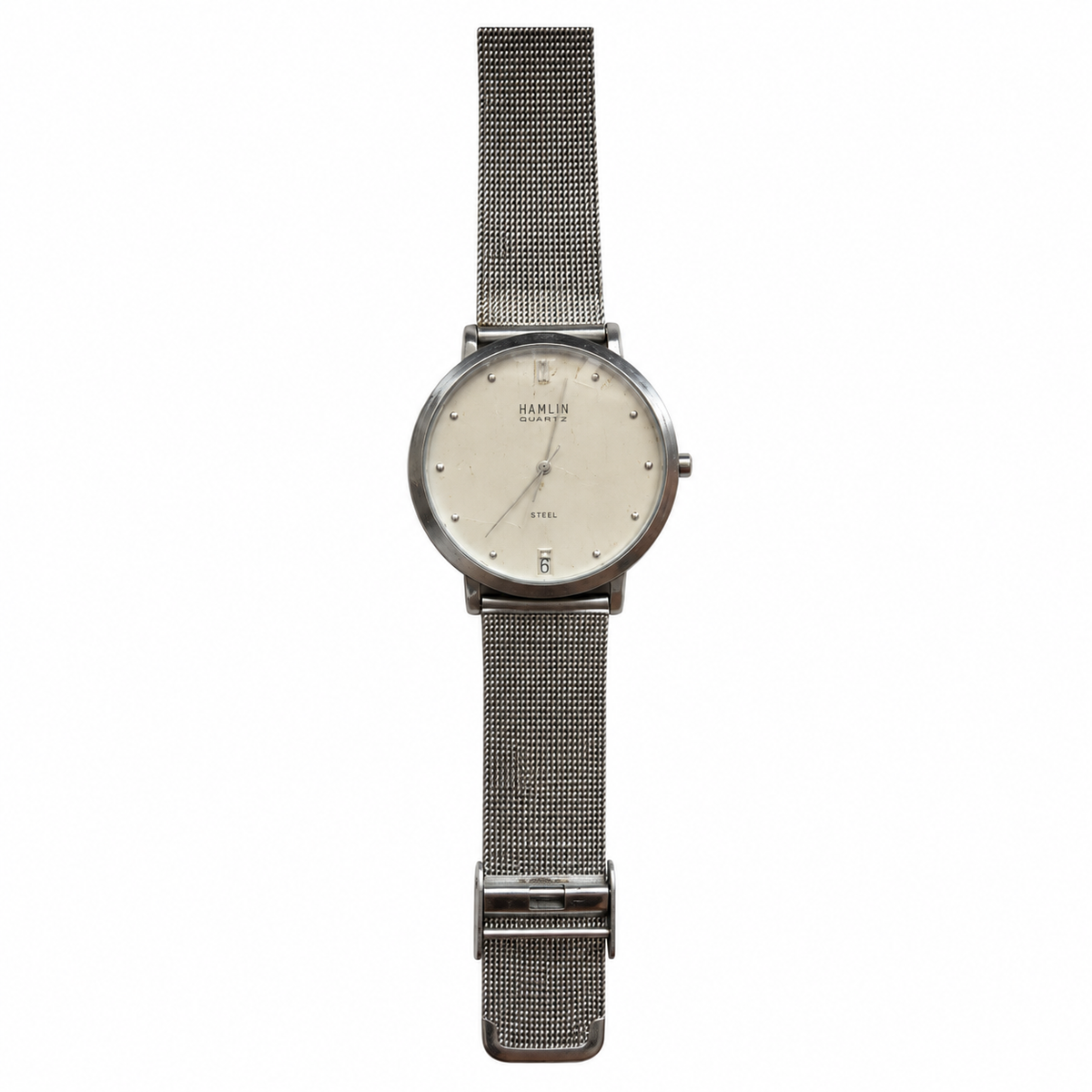 Vintage Hamlin Ultra Thin Silver Mesh Watch - Requires a Battery