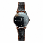 Vintage Leonard Minimalist Black Dial Quartz Watch - Requires a Battery