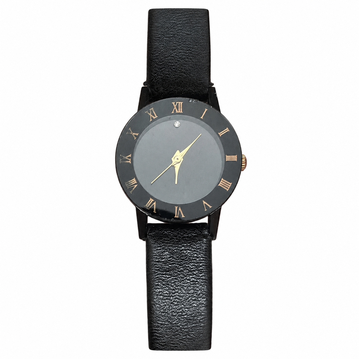 Vintage Black Roman Numeral Bezel Quartz Watch - Requires a Battery