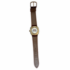 Vintage Q&Q Square Black Dial Gold-Tone Quartz Watch - Requires a Battery