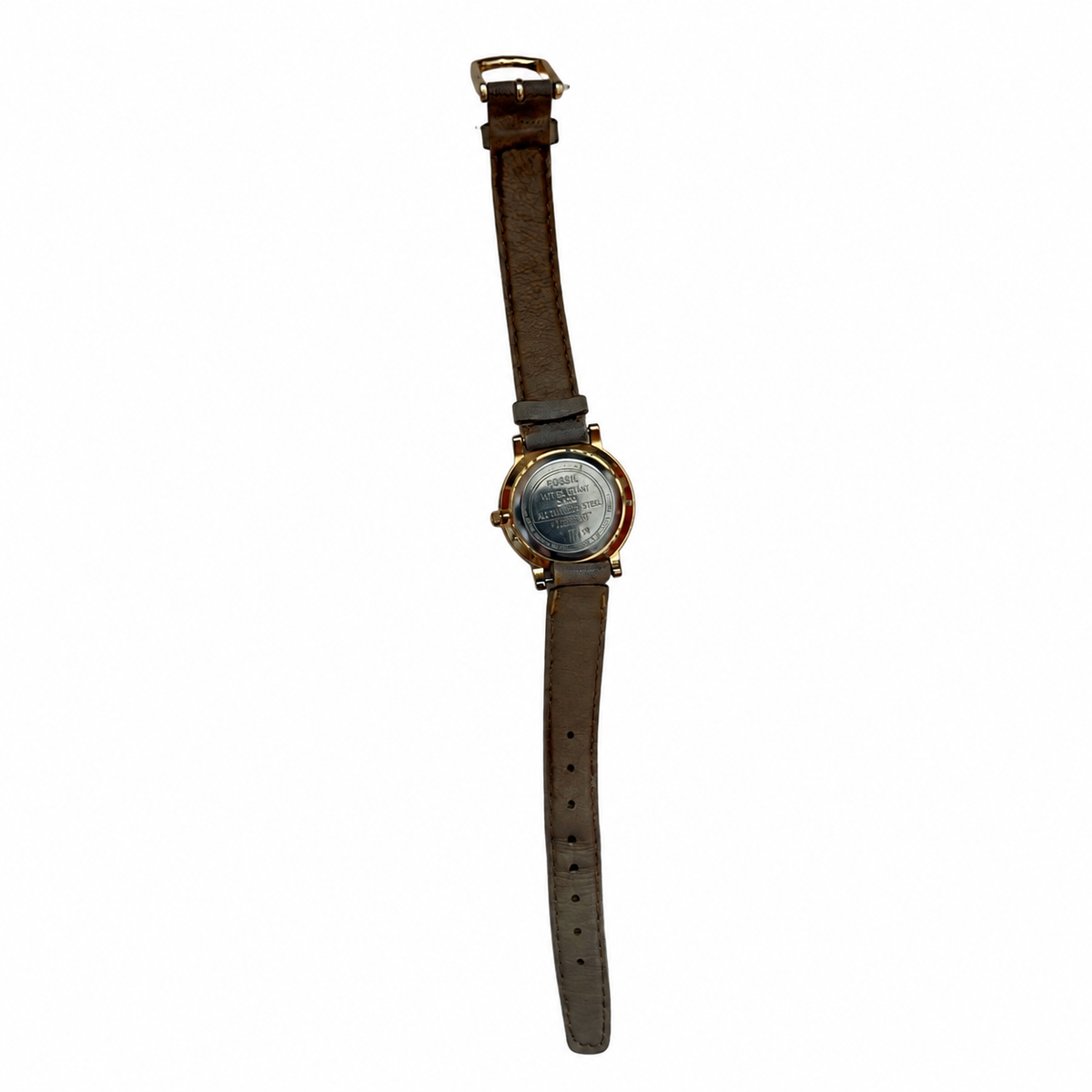 Vintage Timex Quartz White Dial Gold-Tone Leather Watch - Requires a Battery