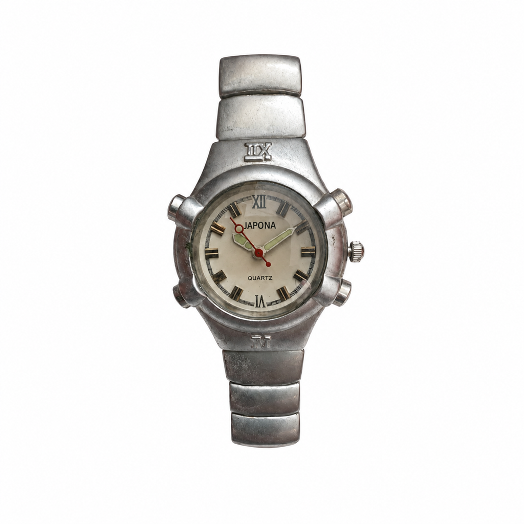 Vintage Japona Silver-Tone Roman Numeral Quartz Watch - Requires a Battery