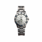 Vintage Edward Lynn Blue-Accent Bezel Silver Quartz Watch - Requires a Battery