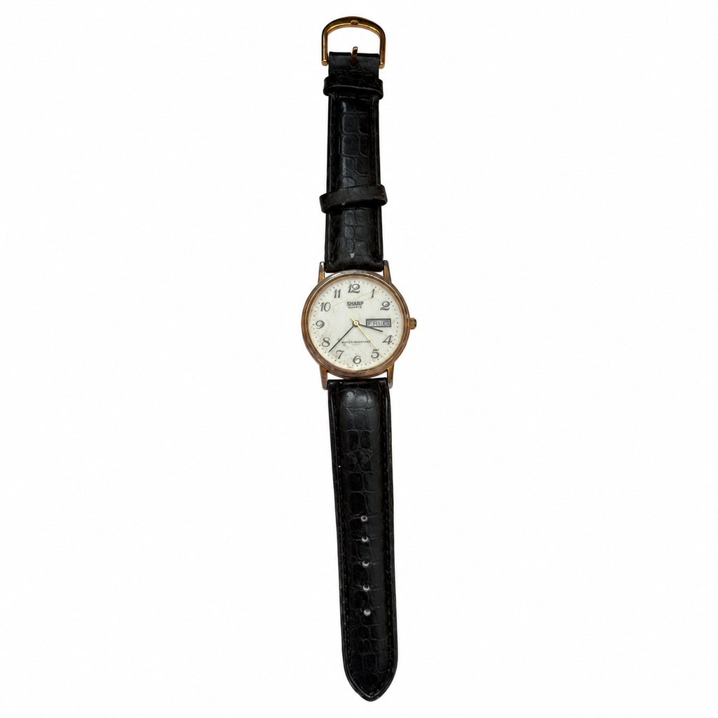 Vintage Sharp Quartz Day-Date White Dial Watch - Requires a Battery