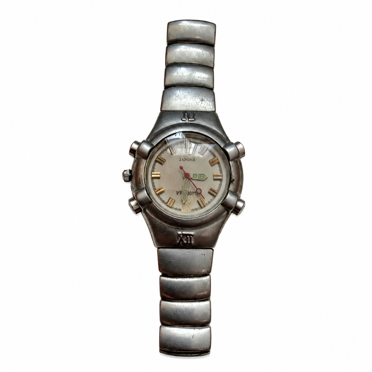 Vintage Japona Silver-Tone Roman Numeral Quartz Watch - Requires a Battery