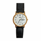 Vintage Sharp Quartz Day-Date Gold-Tone Watch - Requires a Battery