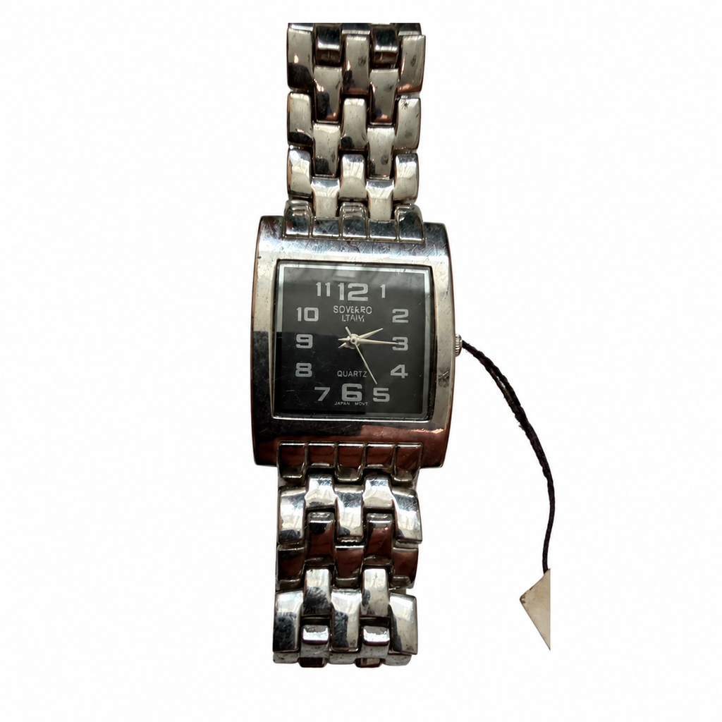 Vintage Edward Lynn Square Black Dial Bracelet Watch - Requires a Battery