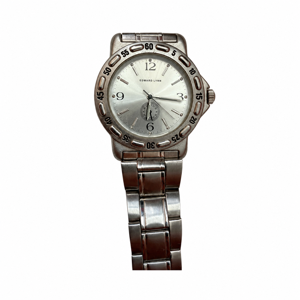 Vintage Edward Lynn Silver Dial Subdial Sports Watch - Requires a Battery