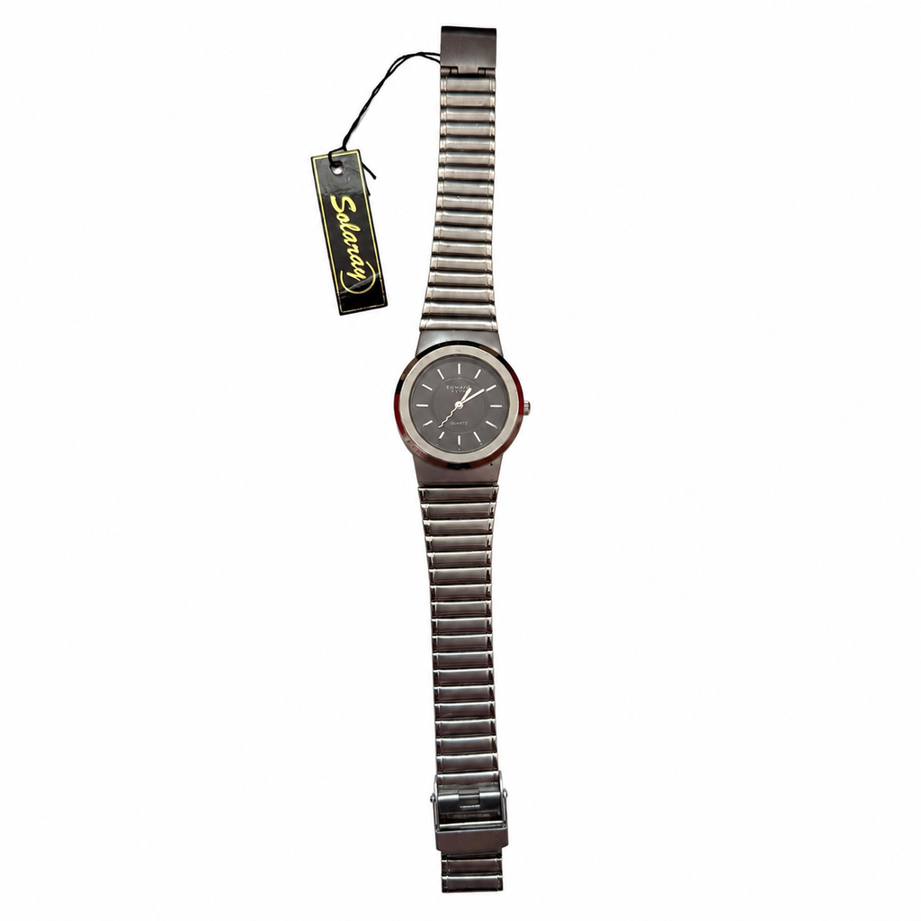 Vintage Edward Lynn Black Dial Expansion Bracelet Watch - Requires a Battery