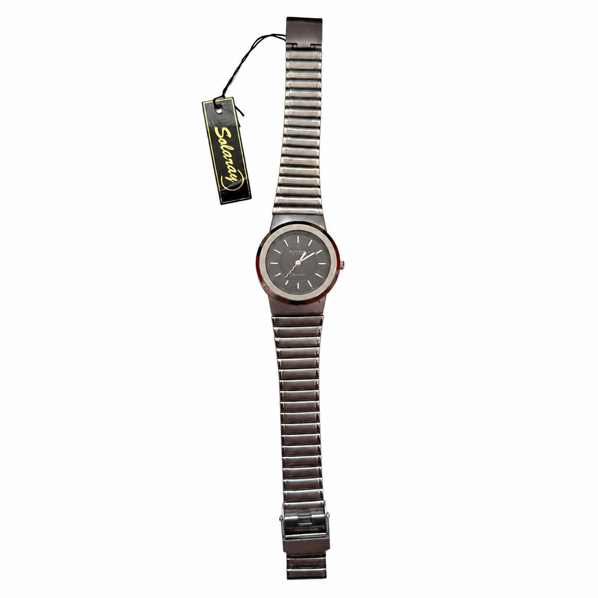 Vintage Edward Lynn Black Dial Expansion Bracelet Watch - Requires a Battery
