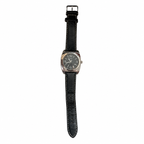Vintage Pulsar Gray Dial Date Black Leather Watch - Requires a Battery