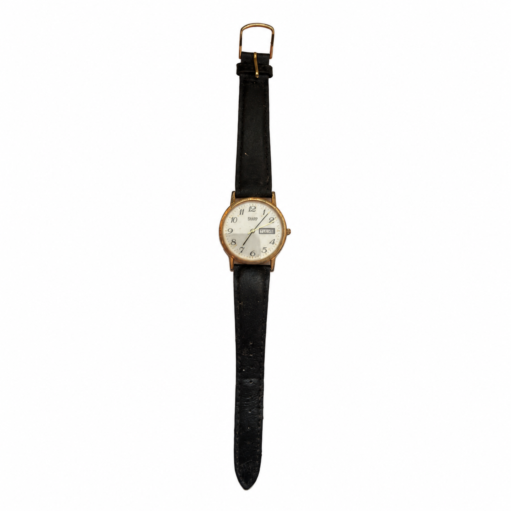 Vintage Sharp Quartz Day-Date Gold-Tone Watch - Requires a Battery
