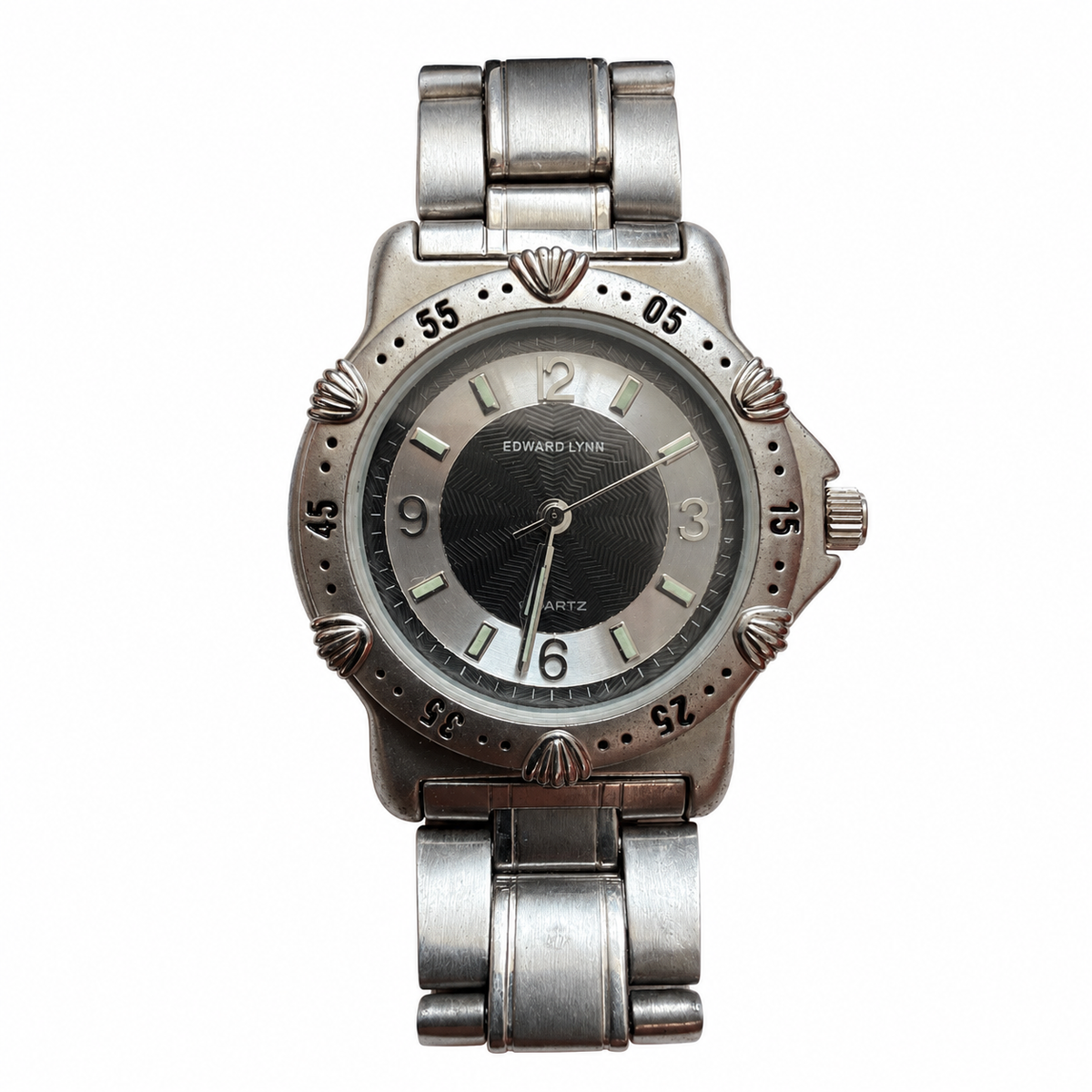 Vintage Edward Lynn Black and Silver Dial Sports Watch - Requires a Battery