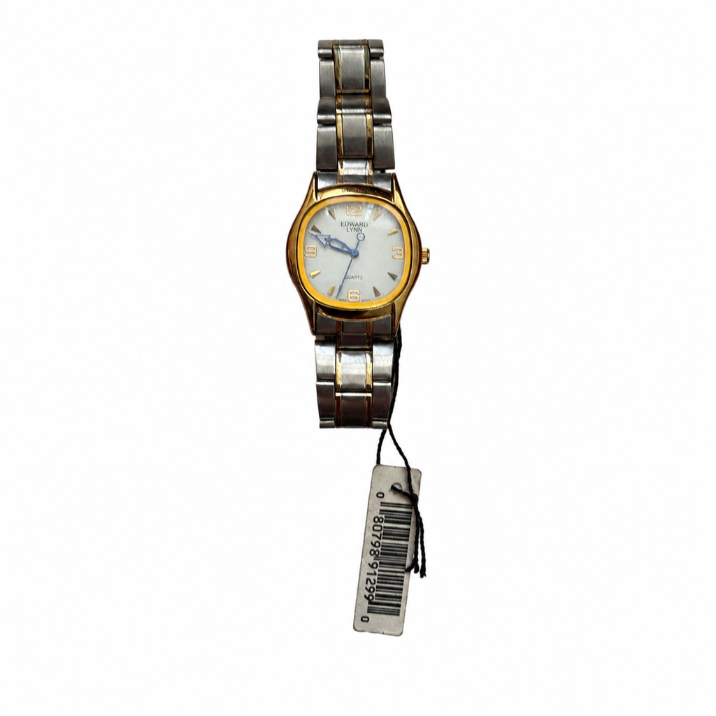 Vintage Edward Lynn Two-Tone White Dial Watch - Requires a Battery