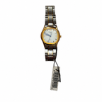 Vintage Edward Lynn Two-Tone White Dial Watch - Requires a Battery