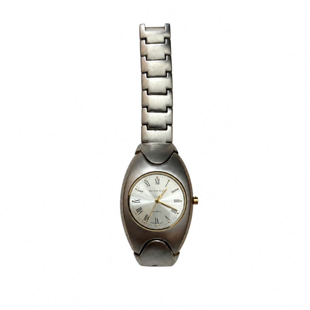 Vintage Meteor Plus Oval Roman Numeral Watch - Requires a Battery