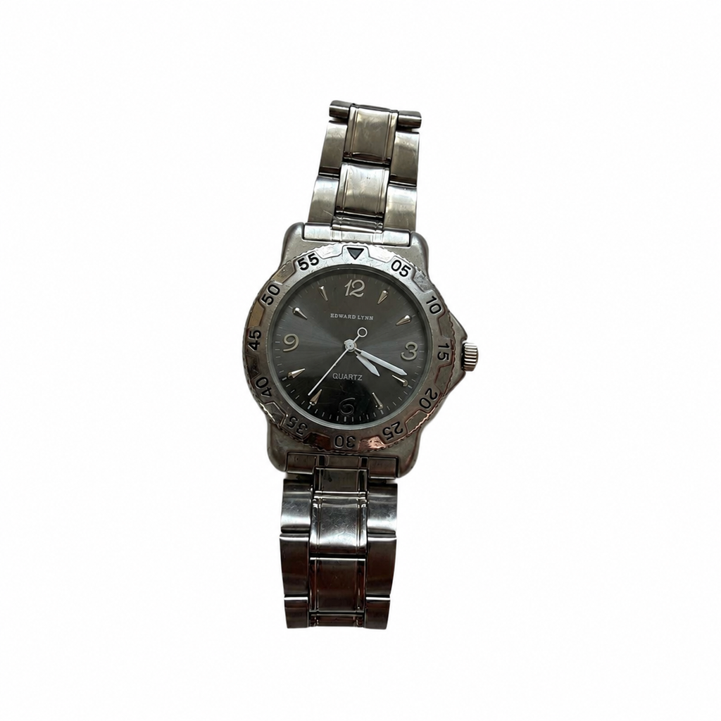 Vintage Edward Lynn Gray Dial Numbered Bezel Watch - Requires a Battery