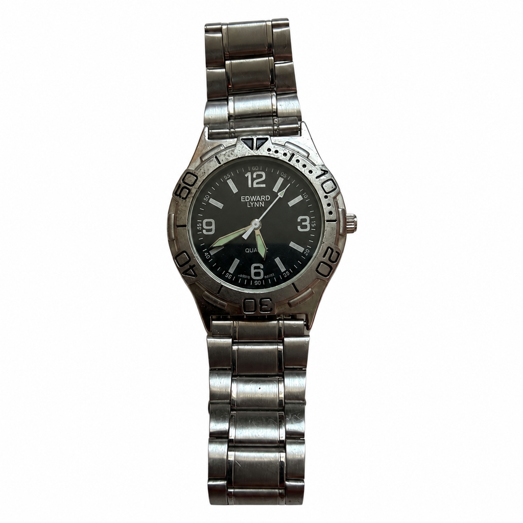 Vintage Edward Lynn Black Dial Sports Bracelet Watch - Requires a Battery