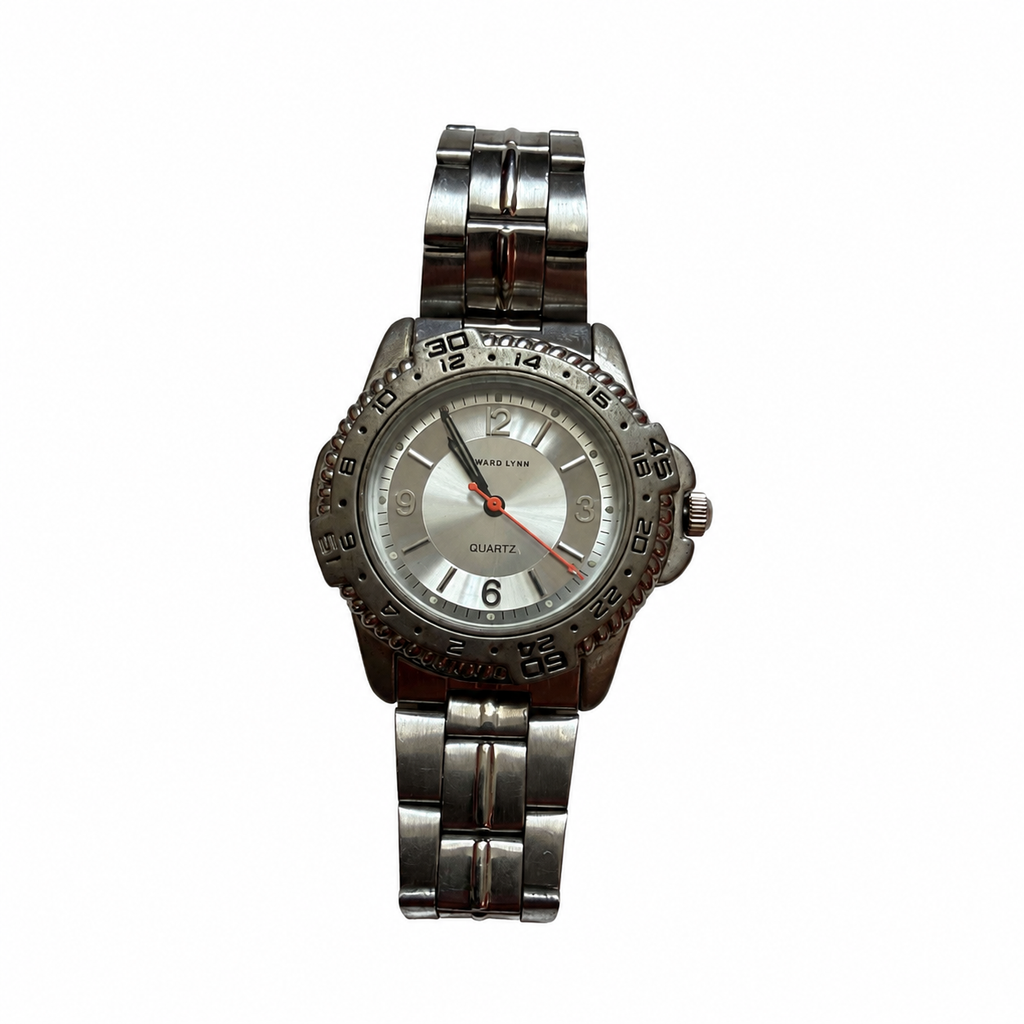 Vintage Edward Lynn Silver Dial 24-Hour Bezel Watch - Requires a Battery