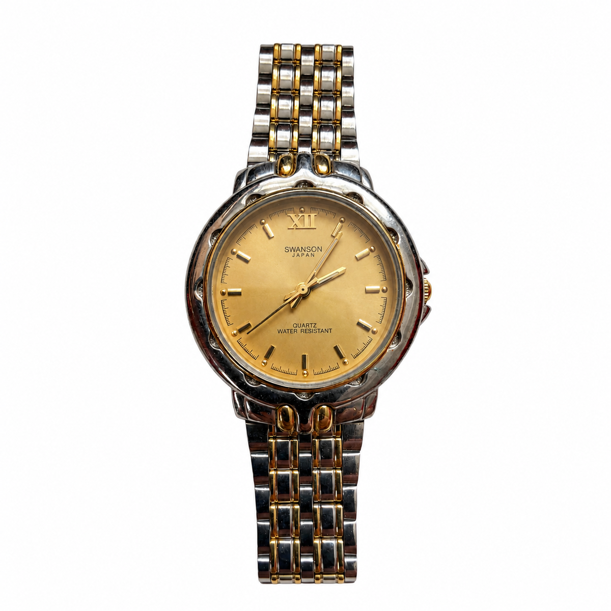 Vintage Swanson Japan Champagne Dial Two-Tone Watch - Requires a Battery