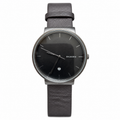 Vintage Skagen Minimalist Black Dial Leather Strap Watch - Requires a Battery