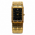 Vintage Xanadu Black Dial Gold-Tone Rectangular Watch - Requires a Battery