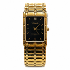 Vintage Xanadu Black Dial Gold-Tone Rectangular Watch - Requires a Battery