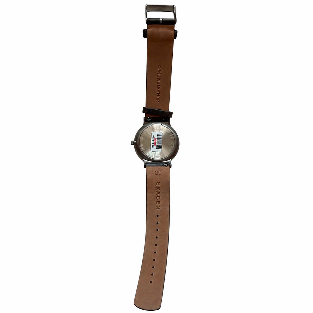 Vintage Skagen Minimalist Black Dial Leather Strap Watch - Requires a Battery