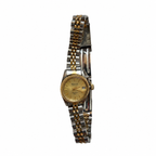 Vintage Two-Tone Gold Dial Date Quartz Watch - Requires a Battery