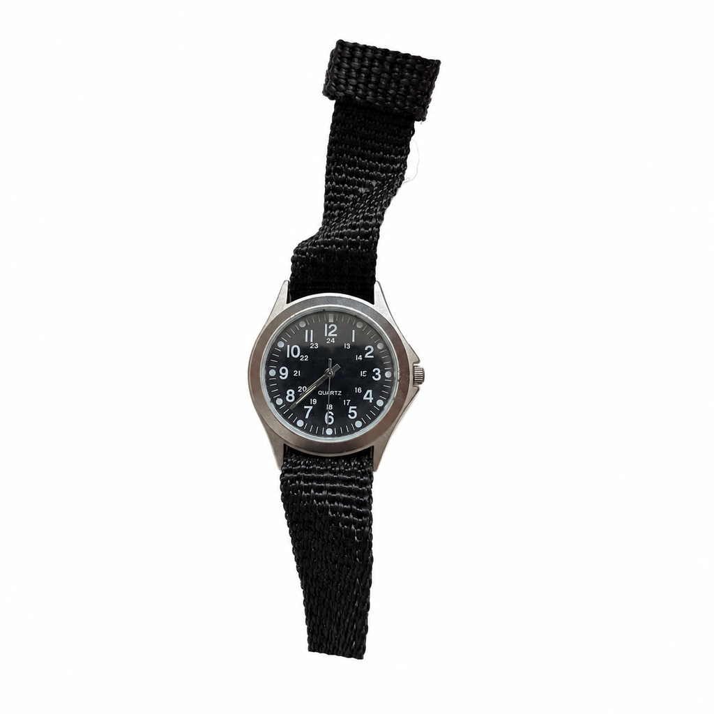 Vintage Black Dial Military Field Quartz Watch - Requires a Battery