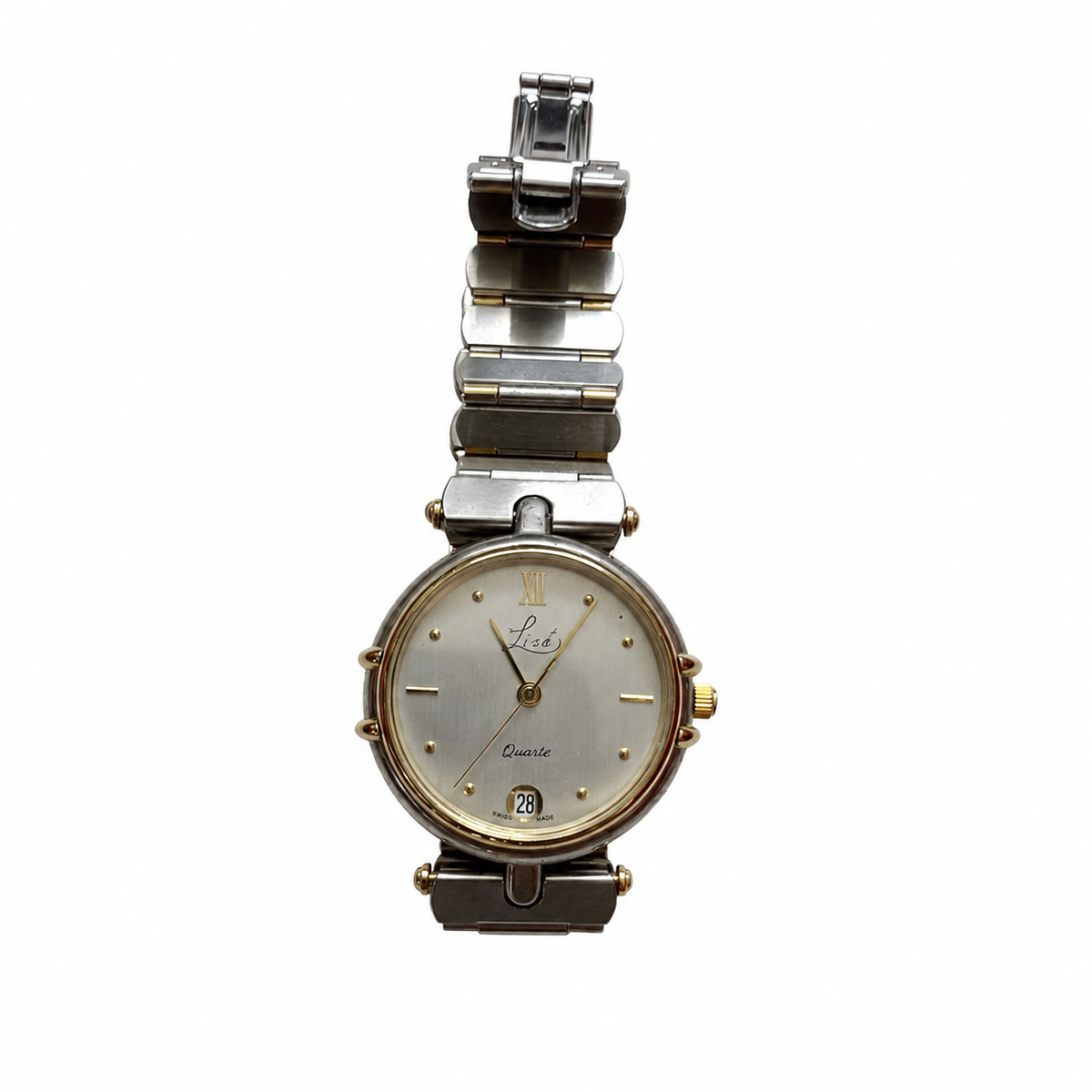 Vintage Lize Swiss Parts Silver Dial Date Watch - Requires a Battery