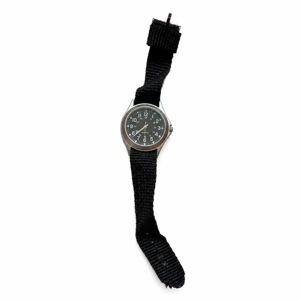 Vintage Black Dial Military Field Quartz Watch - Requires a Battery