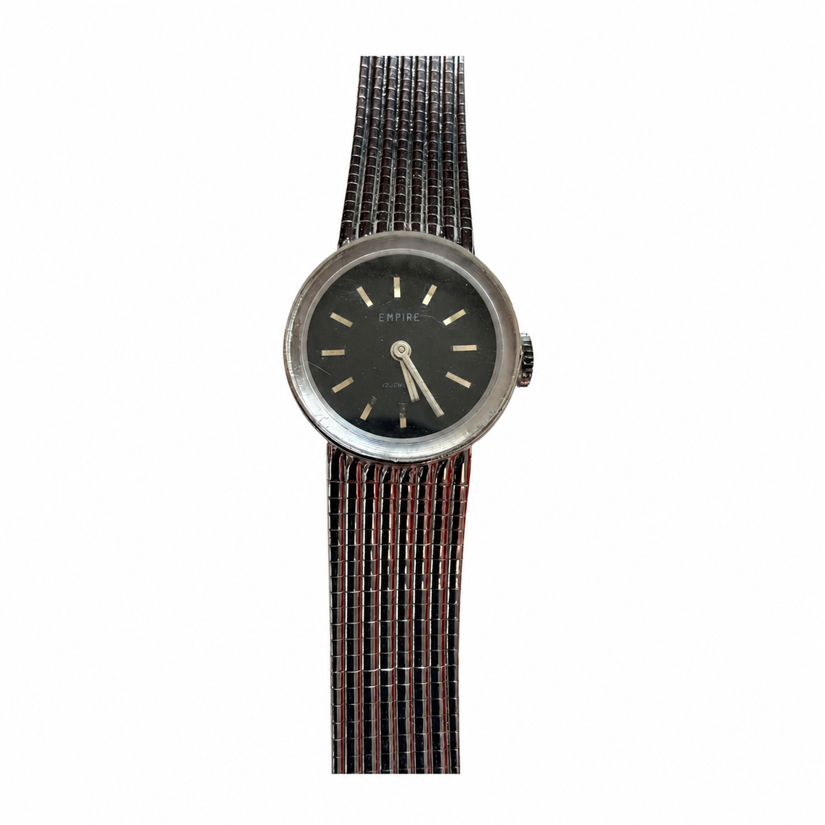 Vintage Empire Black Dial 17-Jewel Mechanical Watch - Requires Winding