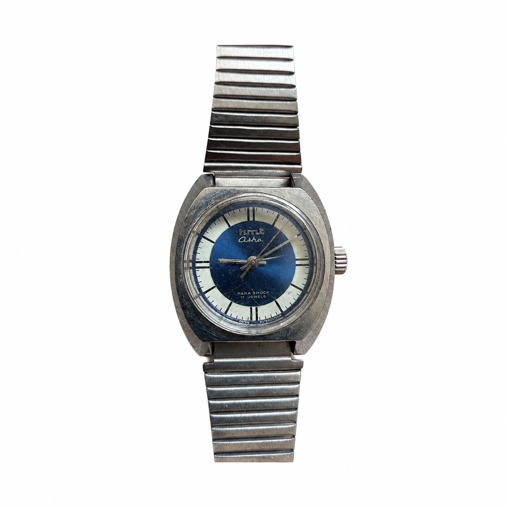 Vintage HMT Asha Parashock 17-Jewel Watch - Requires Winding