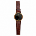 Vintage Vendome Black Dial Gold-Tone Dress Watch - Requires a Battery