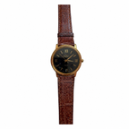 Vintage Vendome Black Dial Gold-Tone Dress Watch - Requires a Battery