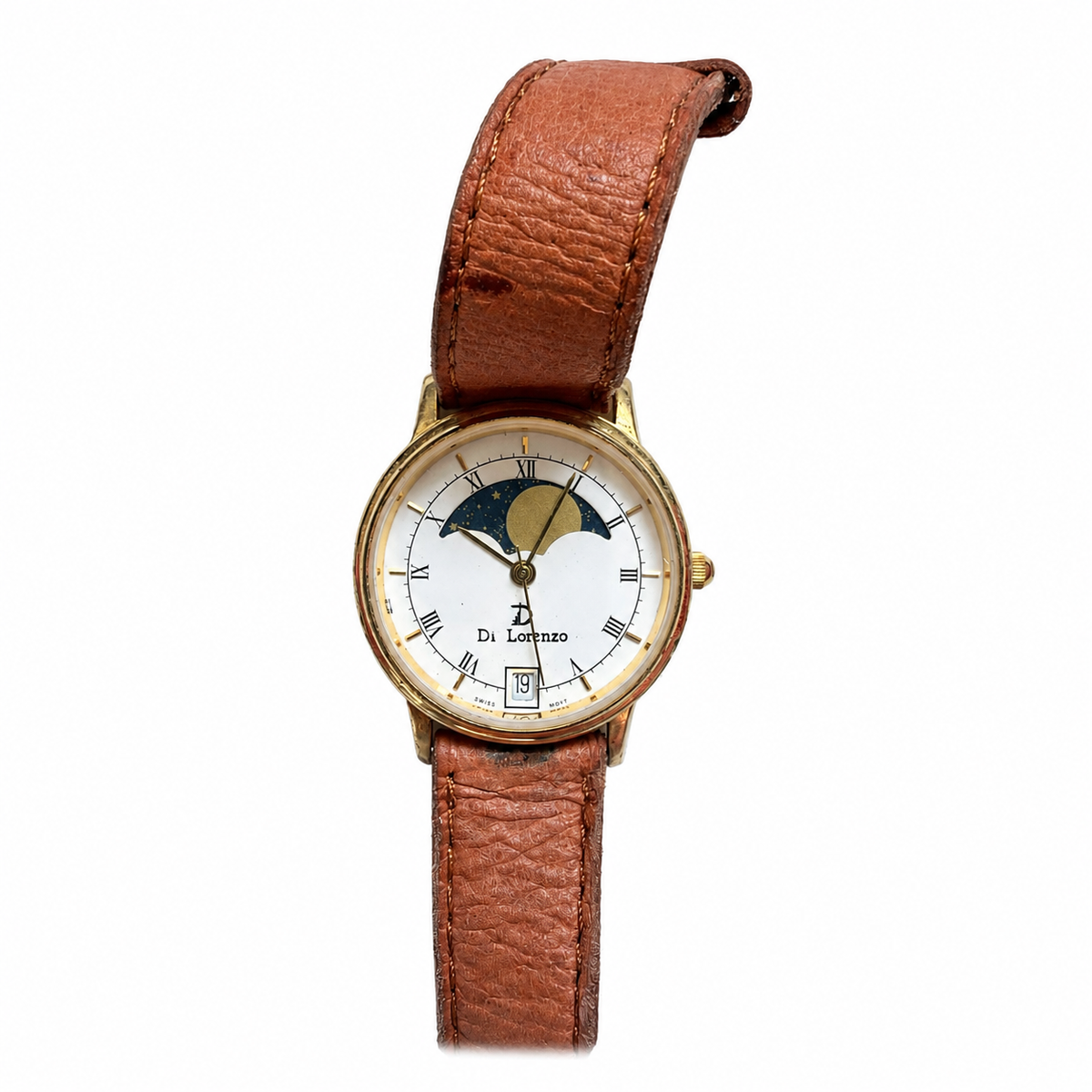 Vintage Di Lorenzo Moon Phase Date Watch - Requires a Battery