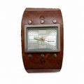 Vintage Nixon Rectangular Leather Cuff Watch - Requires a Battery