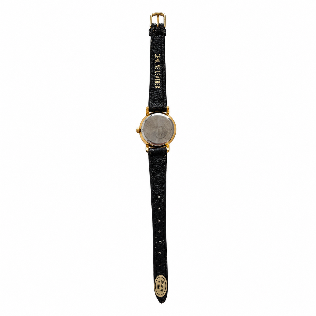 Vintage ER Gold-Tone Black Dial Quartz Watch