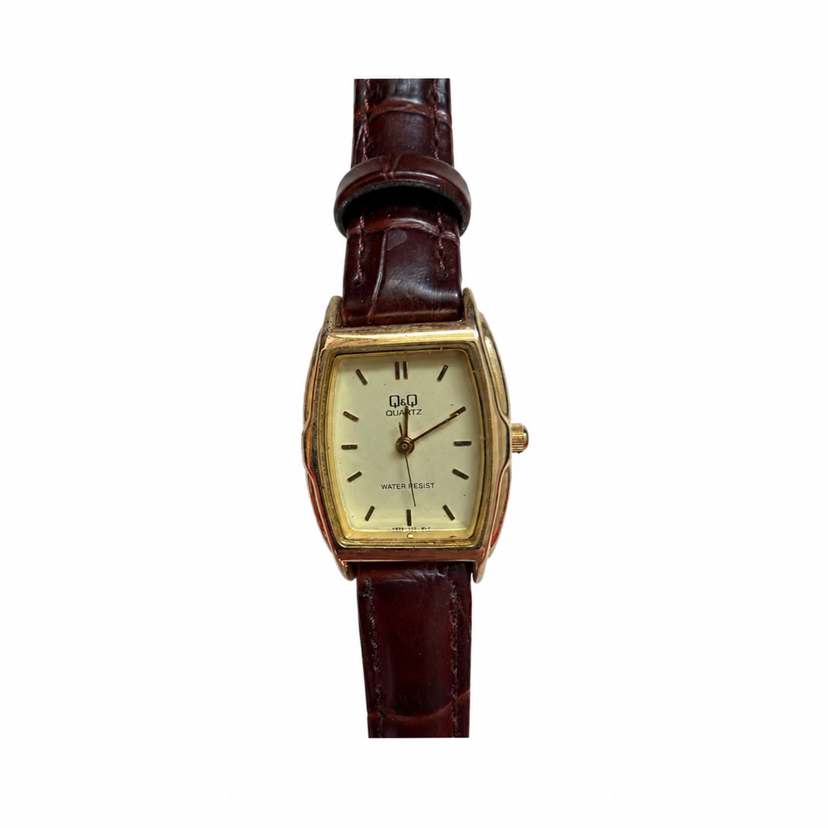 Vintage Q&Q Gold-Tone Tonneau Quartz Watch - Requires a Battery