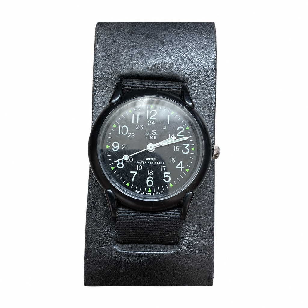 Vintage U.S. Time Military-Style Quartz Cuff Watch - Requires a Battery