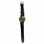 Vintage-Style Minimalist Black Dial Quartz Watch - Requires a Battery