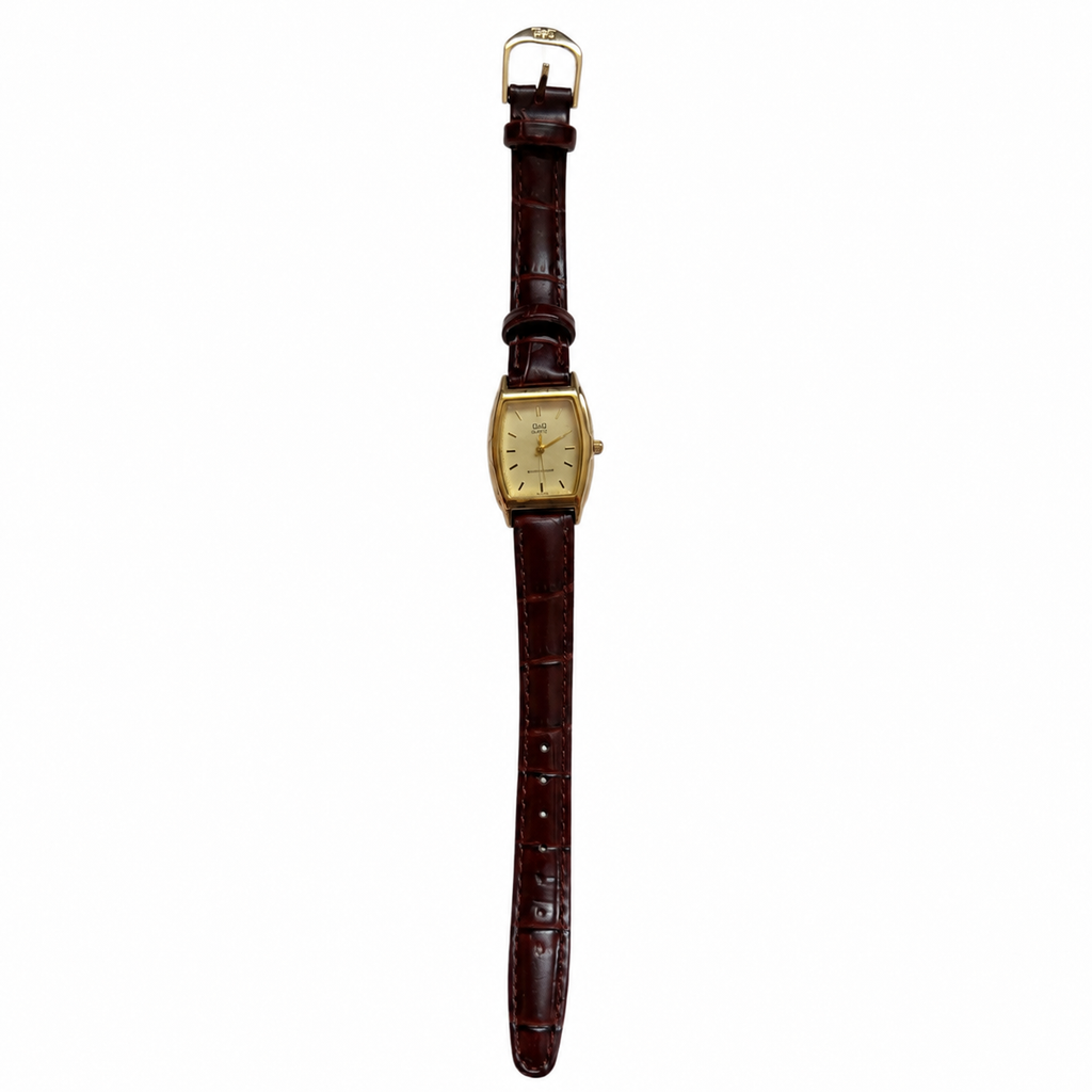 Vintage Q&Q Gold-Tone Tonneau Quartz Watch - Requires a Battery